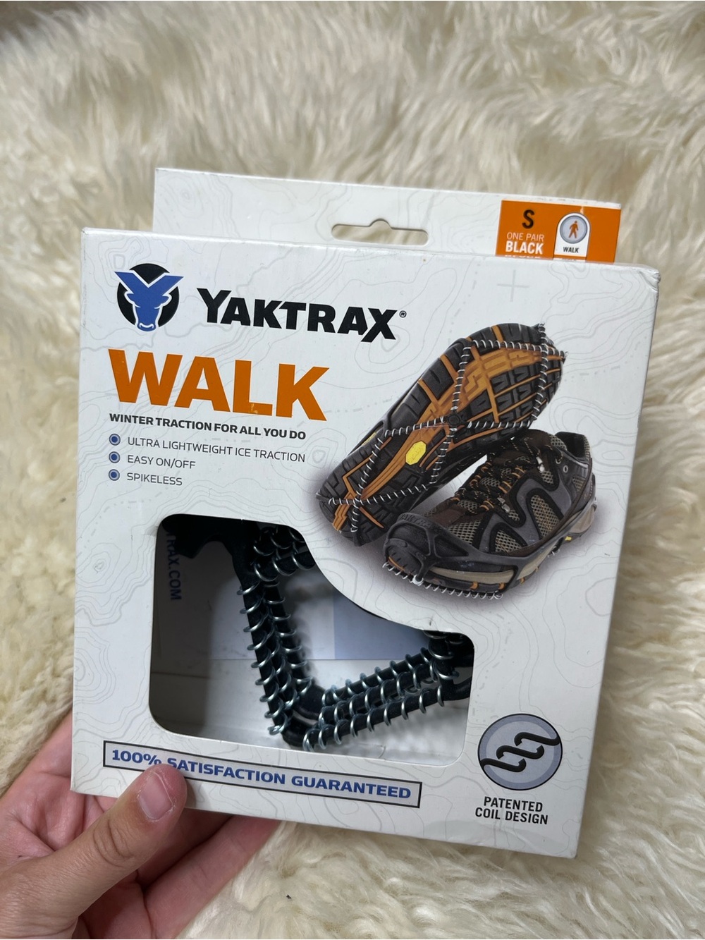 NWT Yaktrax Walk Winter Traction Size S Black
